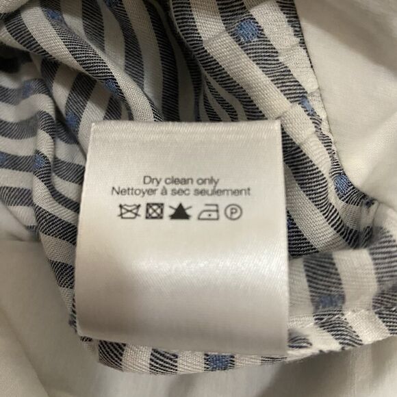 Veronica Beard Kai Mini Dress Blue White Stripe Swiss Dot Ruffle Size 4 - Picture 10 of 14